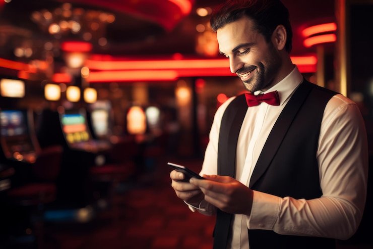 Antarmuka aplikasi mobile qqkuda menampilkan meja dealer langsung dan menu navigasi